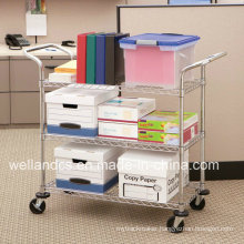 Adjustable Metal Basket Rack/Basket Trolley for File/Paper Storage (BK753590A3CW)